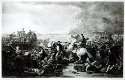 Der Tod von Oberst James Gardiner (1688-1745) in der Schlacht von Prestonpans 1745 von English School